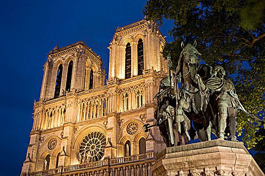 雕塑,仰视,正面,建筑,大教堂,巴黎,法国