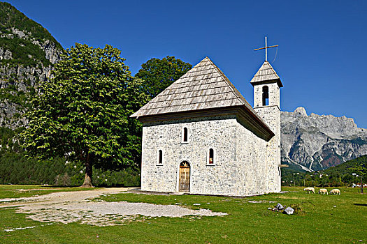 历史,天主教,教堂,国家公园,阿尔巴尼亚,阿尔卑斯山,欧洲