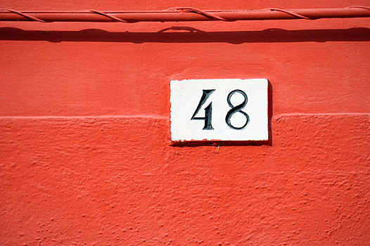 标识,房子,数字,布拉诺岛