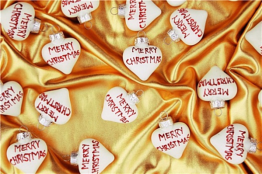 圣诞树装饰,心形,金色