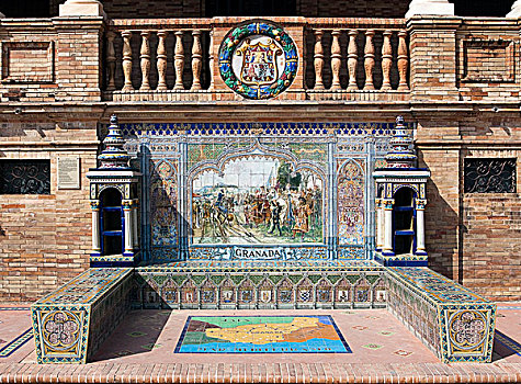 瓷砖,镶嵌图案,西班牙,省,塞维利亚,欧洲