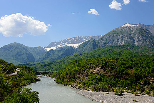 河,靠近,阿尔巴尼亚,欧洲