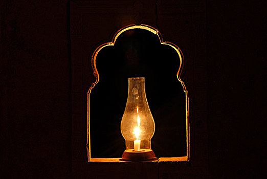 油灯,文化遗产,酒店,靠近,拉贾斯坦邦,印度,亚洲