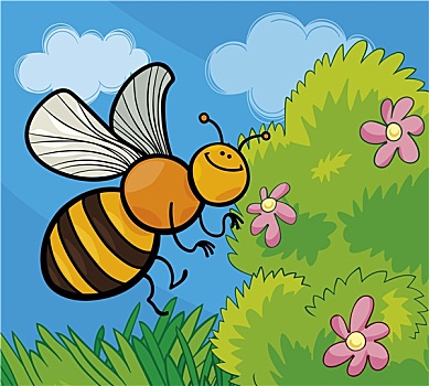 蜜蜂,卡通,插画