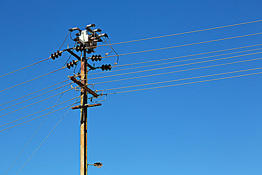 澳大利亚,概念,电线,电,杆,蓝天