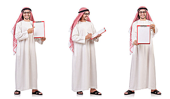 阿拉伯人,活页文件夹,隔绝,白色背景
