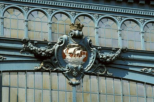 巴黎,火车站,纹章,玻璃屋顶,地铁