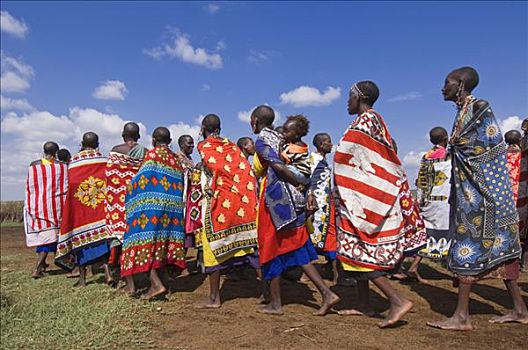 马萨伊,女人,跳舞,马赛马拉,肯尼亚,东非