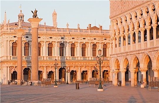 威尼斯,总督,宫殿,圣马可广场,晨光