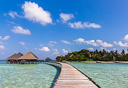 东南亚印度洋岛国马尔代夫绚丽岛水上屋水上别墅