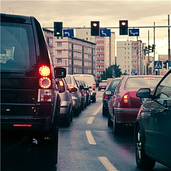 塞车,公路,雨