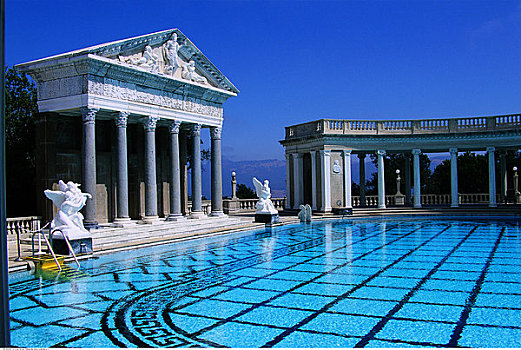 游泳池,赫斯特城堡,加利福尼亚,美国