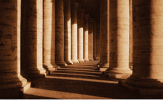 柱子,圣彼得广场,梵蒂冈城,罗马,意大利