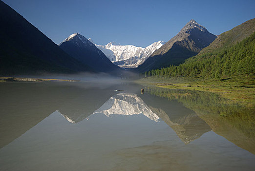 漂亮,山景,靠近,湖,高山湖,山地,水,山谷