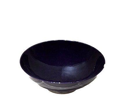 清代茄皮紫釉碗