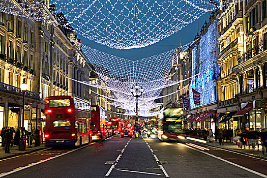 圣诞灯光,购物,街道