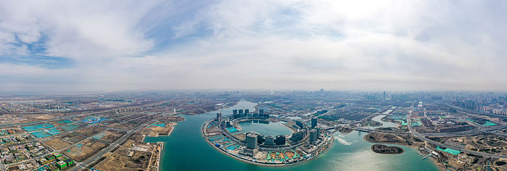 郑州金融岛航拍图片