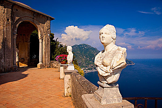雕塑,平台,别墅,拉韦洛,阿马尔菲海岸,坎帕尼亚区,意大利