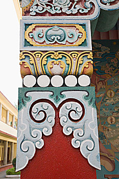 雕刻,柱子,比哈尔邦,印度