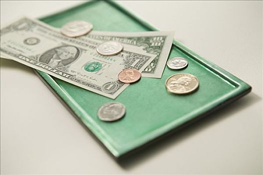 零钱,咖啡,餐馆,钞票