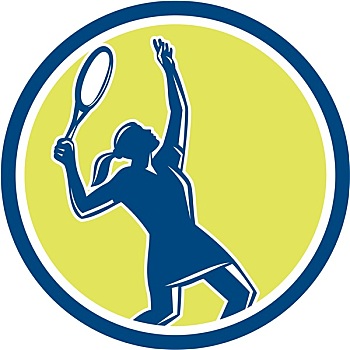 网球手,球拍,圆,复古