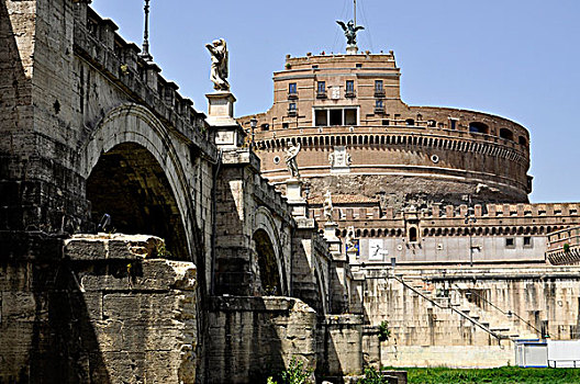 桥,天使,城堡,罗马,拉齐奥,意大利,欧洲