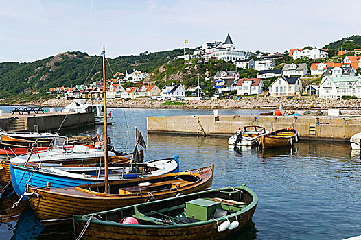 泊船,港口,渔村,瑞典