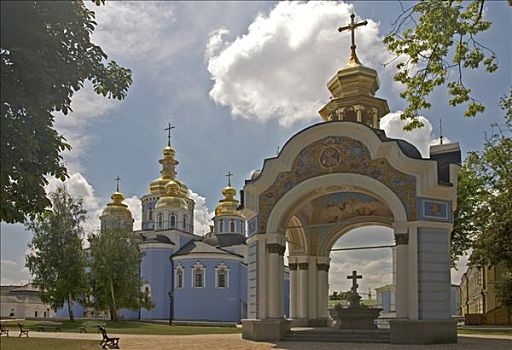 乌克兰,基辅,金色,圆顶