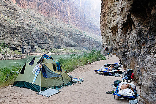 大峡谷国家公园,亚利桑那,美国,露营,科罗拉多河