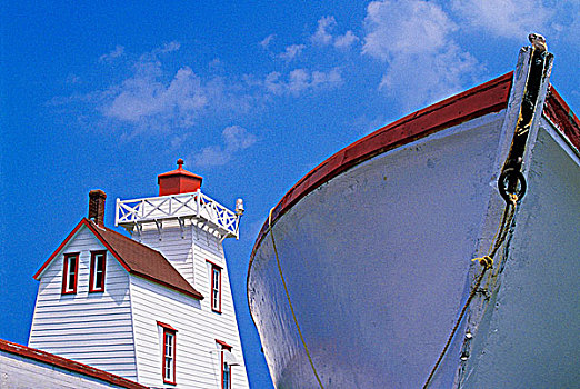 灯塔,船,爱德华王子岛,加拿大
