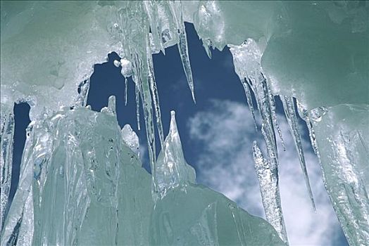 缝隙,冰柱,西部,喀喇昆仑