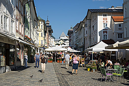 步行街,市场,街道,餐馆,坏,上巴伐利亚,巴伐利亚,德国,欧洲
