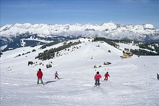 滑雪者,高处,上萨瓦省,法国