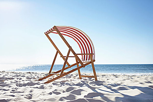 沙滩椅,风吹,海滩