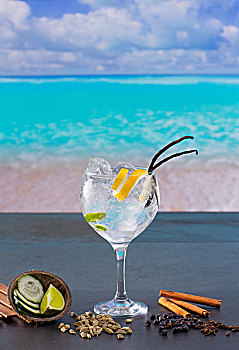 鸡尾酒,调味品,热带,青绿色,加勒比,海滩