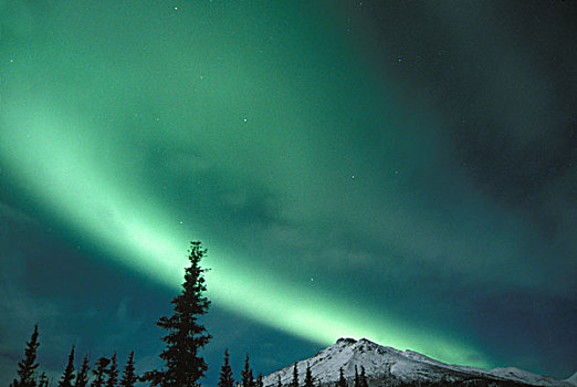 北极光,上方,南方,布鲁克斯山,西部,北极国家野生动物保护区,阿拉斯加