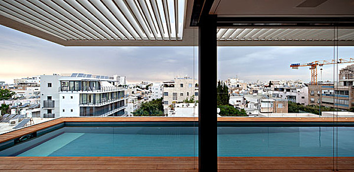 奢华,连栋房屋,特拉维夫,以色列,游泳池