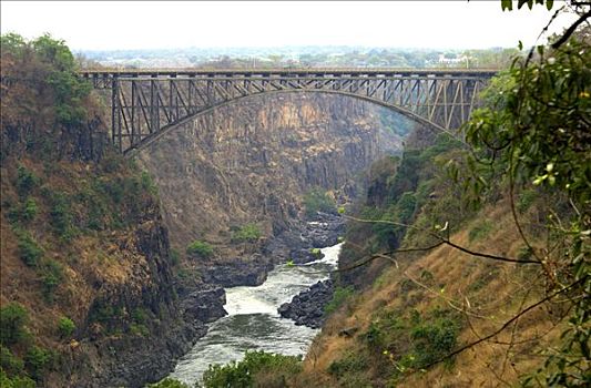 维多利亚瀑布,桥,跨越,赞比西河,津巴布韦