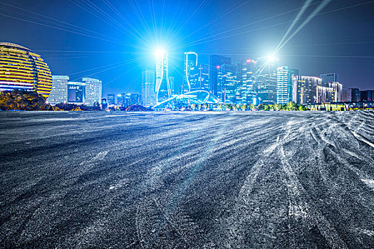 夜景,道路,城市,建筑,风景