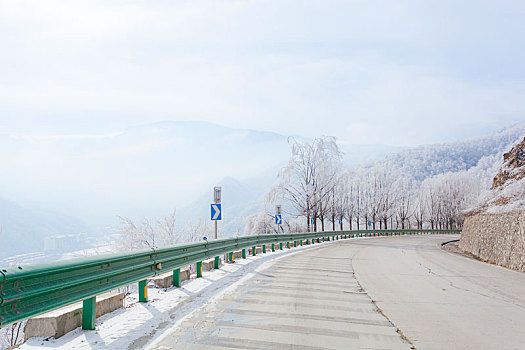 陕西,秦岭,公路,雪景