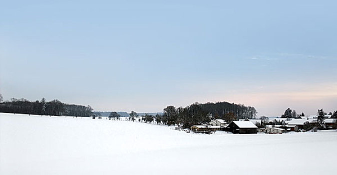 冬季风景,德国南部