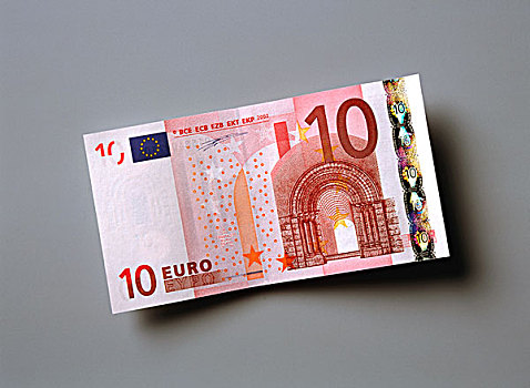 10欧元,欧洲货币,货币,灰色背景