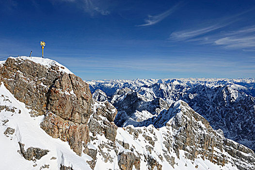 楚格峰,山,2009年,喜庆,道路,山脉,韦尔登费尔斯,上巴伐利亚,巴伐利亚,德国,欧洲