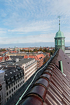 教堂,哥本哈根,城市,风景,市中心,丹麦