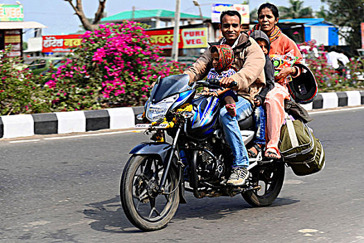 印度,家庭,摩托车,孟买,马哈拉施特拉邦,亚洲