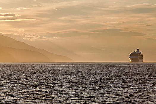 游轮,船,约翰斯顿海峡,不列颠哥伦比亚省,加拿大