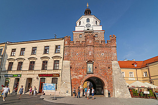 14世纪,克拉科夫,大门,正门入口,老城,凝视,卢布林,波兰