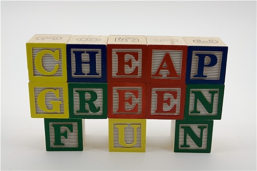 便宜,绿色,有趣,积木