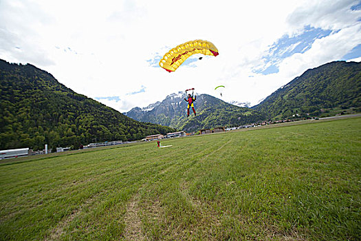 团队,三个,降落伞,降落,地点,因特拉肯,伯尔尼,瑞士