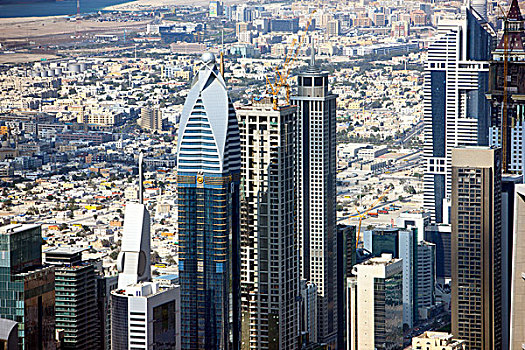 摩天大楼,道路,干道,一个,中心,迪拜,阿联酋,中东
